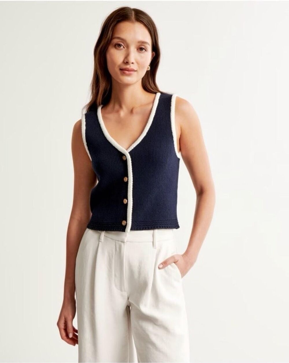Abercrombie & Fitch Button Down Sweater Vest Size XS